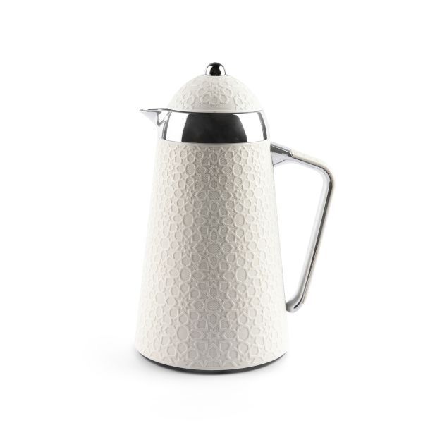 Vacuum Flask For Tea & Coffee - Silver and Beige