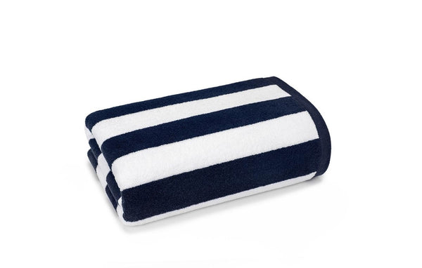 Pool Towel White & Blue Stripes