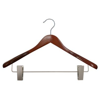 Wooden Hanger With Two Clips