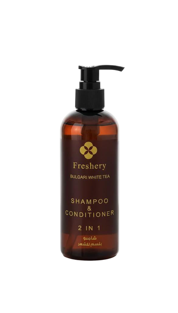 Shampoo & Conditioner 300 Ml Plastic Transparent Brown Bottle Shape Pressing Dispenser