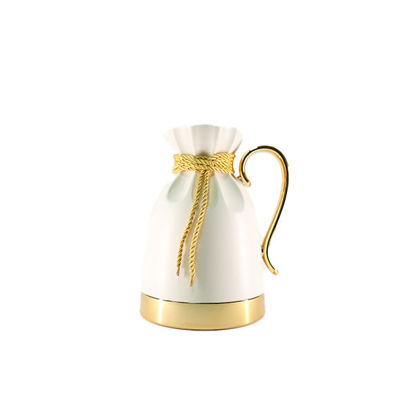 VACUUM FLASK ROPE WRAPPING STYLE WHITE & GOLD