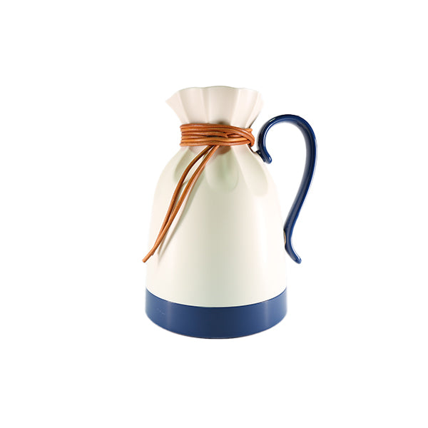 VACUUM FLASK ROPE WRAPPING STYLE BEIGE & BLUE
