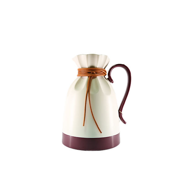 VACUUM FLASK ROPE WRAPPING STYLE BEIGE & MAROON