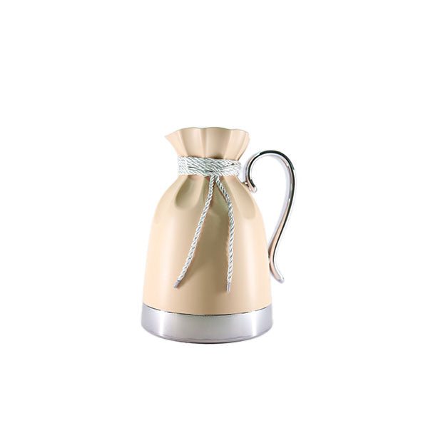 VACUUM FLASK ROPE WRAPPING STYLE BEIGE & SILVER